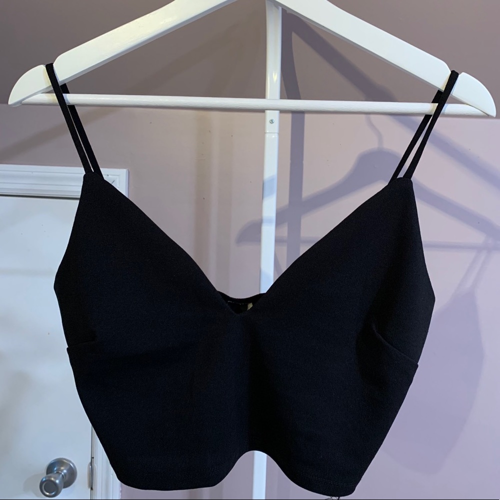 Black top with seam detail